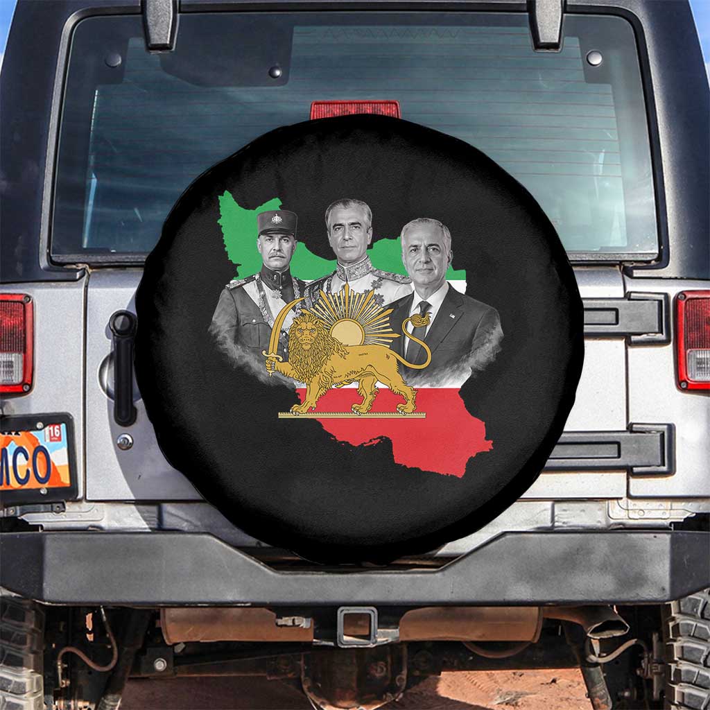 Pahlavi Dynasty Spare Tire Cover Three Generations Iran Lion and Sun Portrait