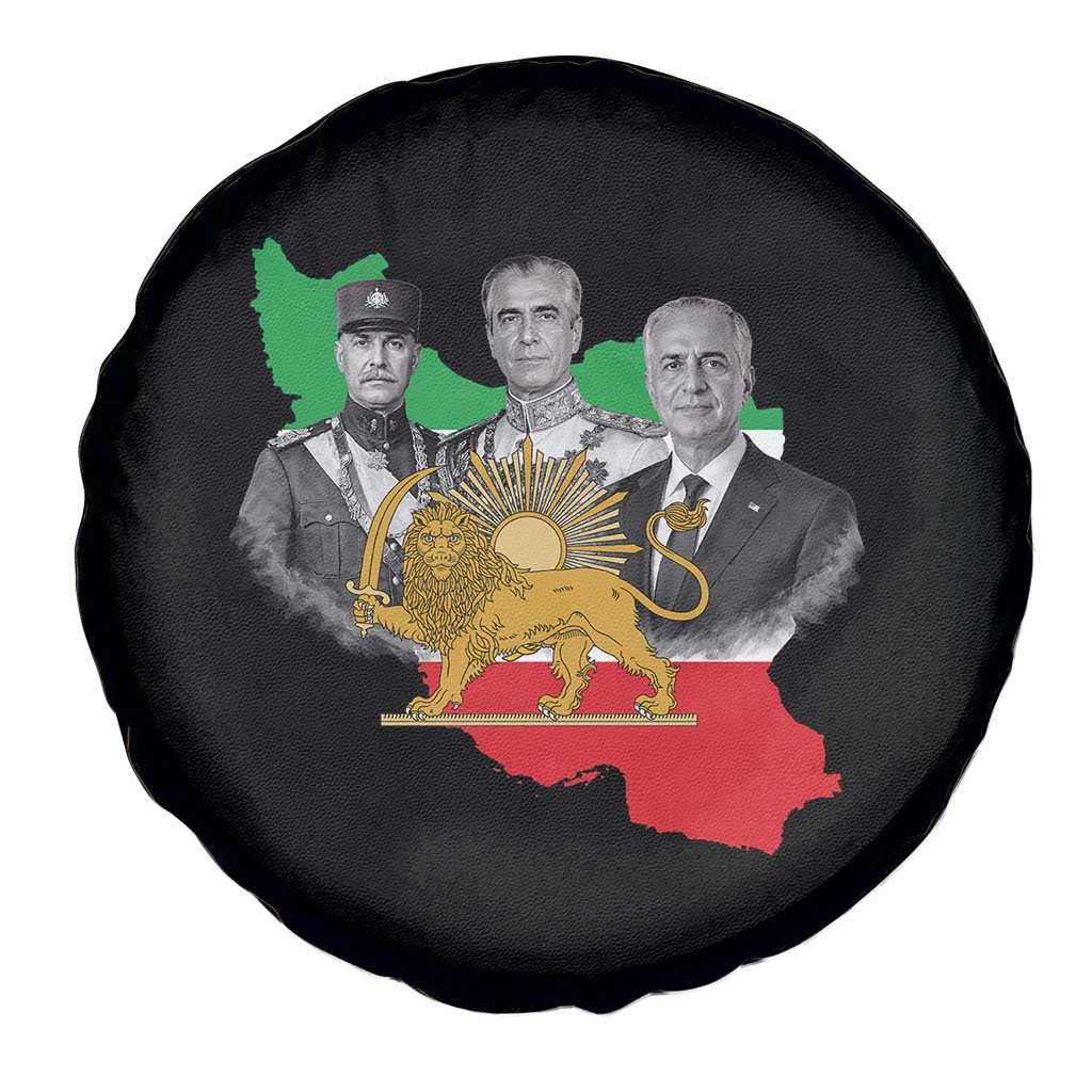 Pahlavi Dynasty Spare Tire Cover Three Generations Iran Lion and Sun Portrait