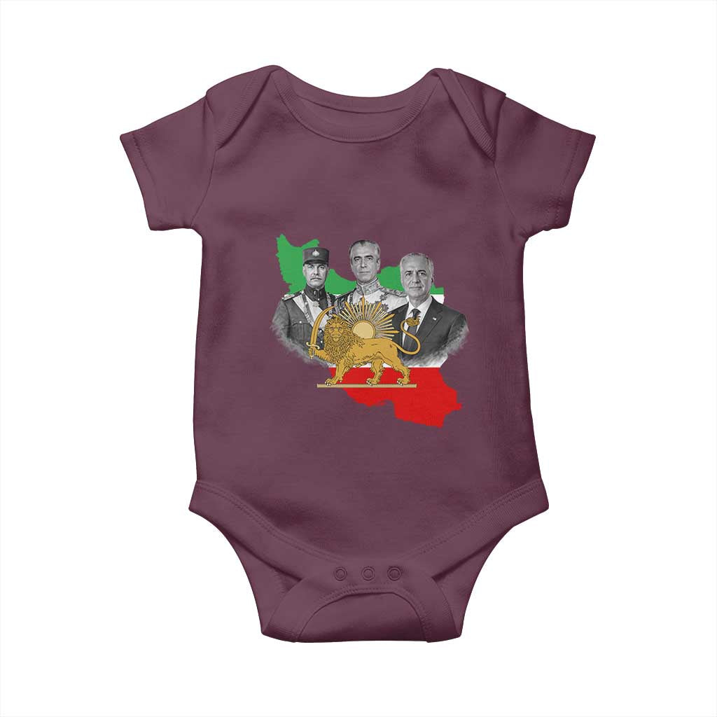 Pahlavi Dynasty Baby Onesie Three Generations Iran Lion and Sun Portrait
