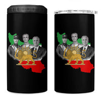 Pahlavi Dynasty 4 in 1 Can Cooler Tumbler Three Generations Iran Lion and Sun Portrait