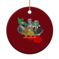 Pahlavi Dynasty Ceramic Ornament Three Generations Iran Lion and Sun Portrait