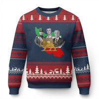 Pahlavi Dynasty Ugly Christmas Sweater Three Generations Iran Lion and Sun Portrait