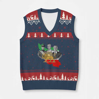 Pahlavi Dynasty V-Neck Knit Sweater Vest Three Generations Iran Lion and Sun Portrait