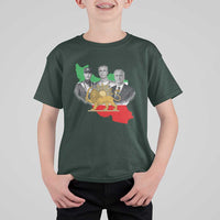 Pahlavi Dynasty T Shirt For Kid Three Generations Iran Lion and Sun Portrait