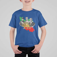 Pahlavi Dynasty T Shirt For Kid Three Generations Iran Lion and Sun Portrait