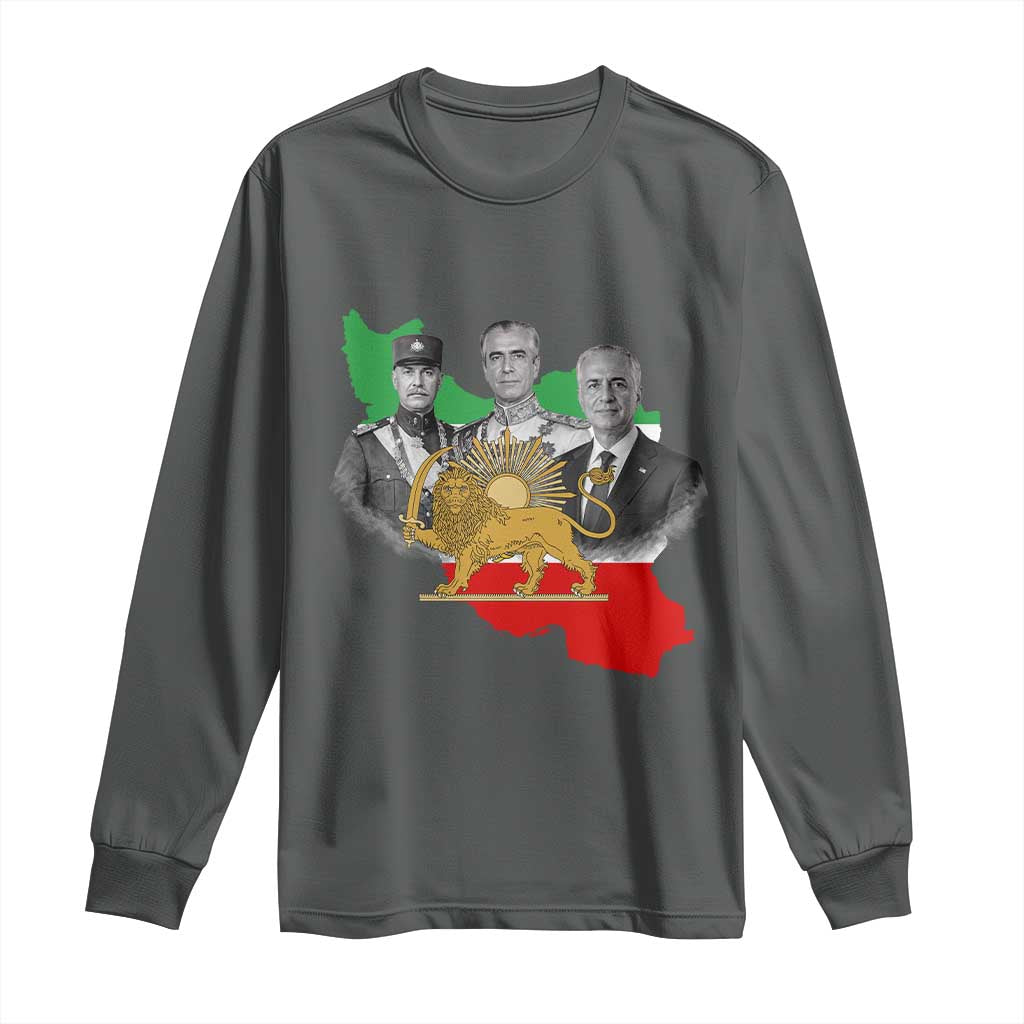 Pahlavi Dynasty Long Sleeve Shirt Three Generations Iran Lion and Sun Portrait