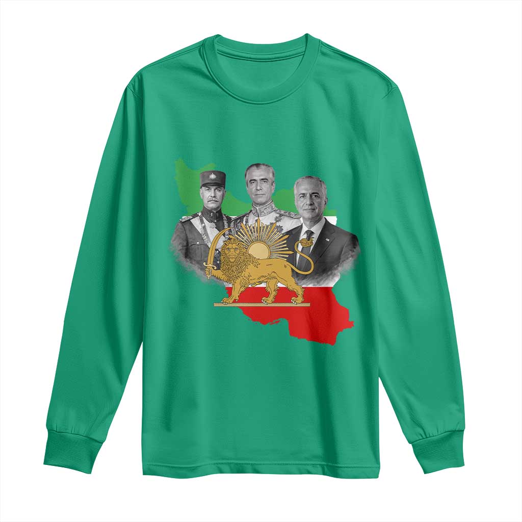 Pahlavi Dynasty Long Sleeve Shirt Three Generations Iran Lion and Sun Portrait