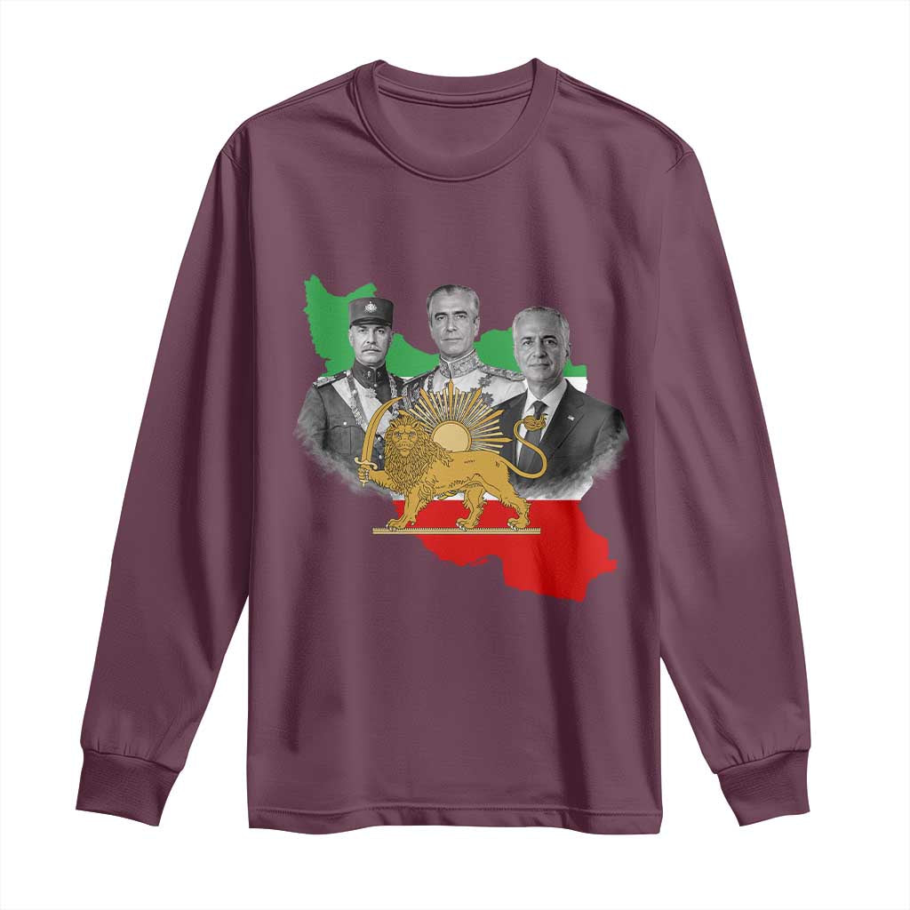 Pahlavi Dynasty Long Sleeve Shirt Three Generations Iran Lion and Sun Portrait