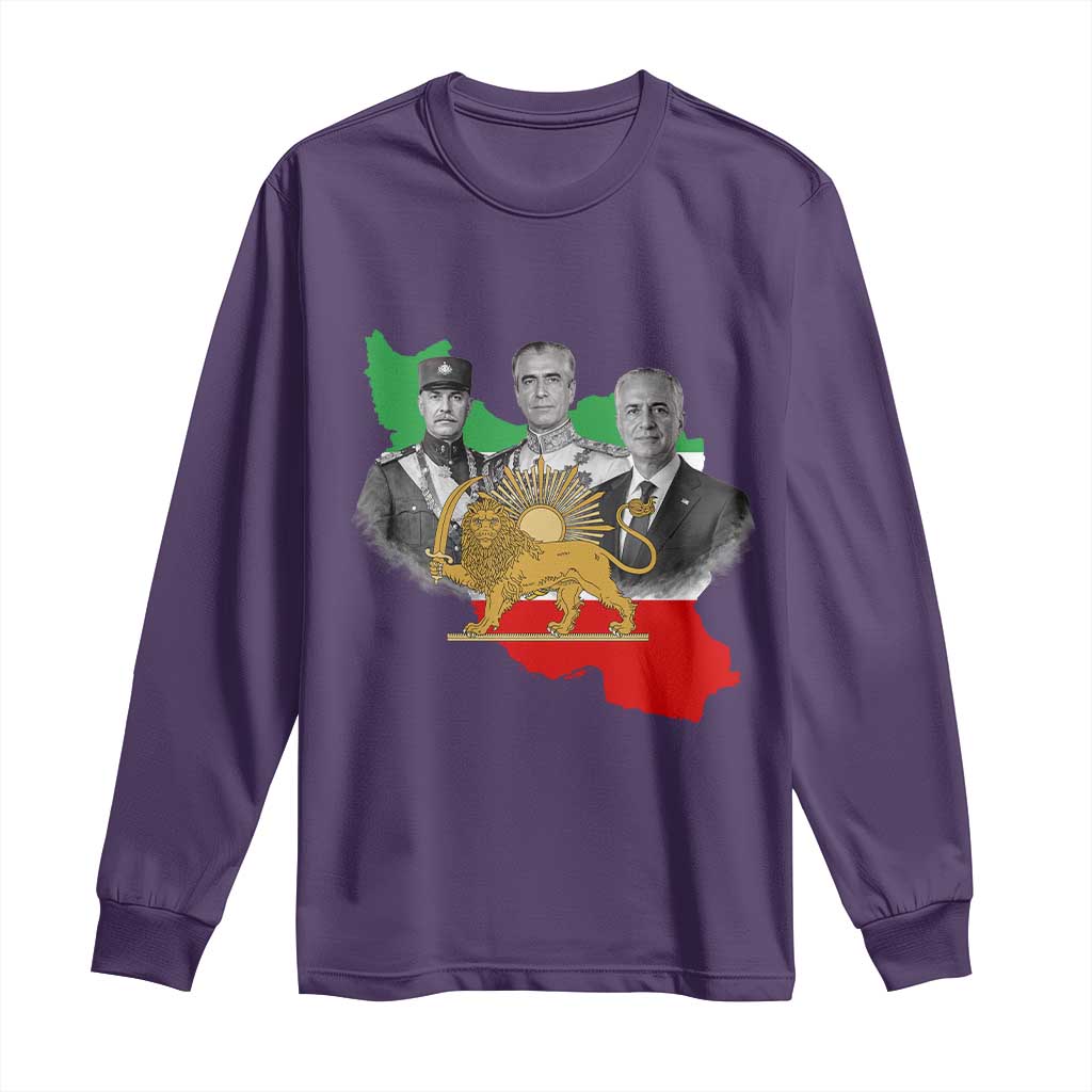 Pahlavi Dynasty Long Sleeve Shirt Three Generations Iran Lion and Sun Portrait