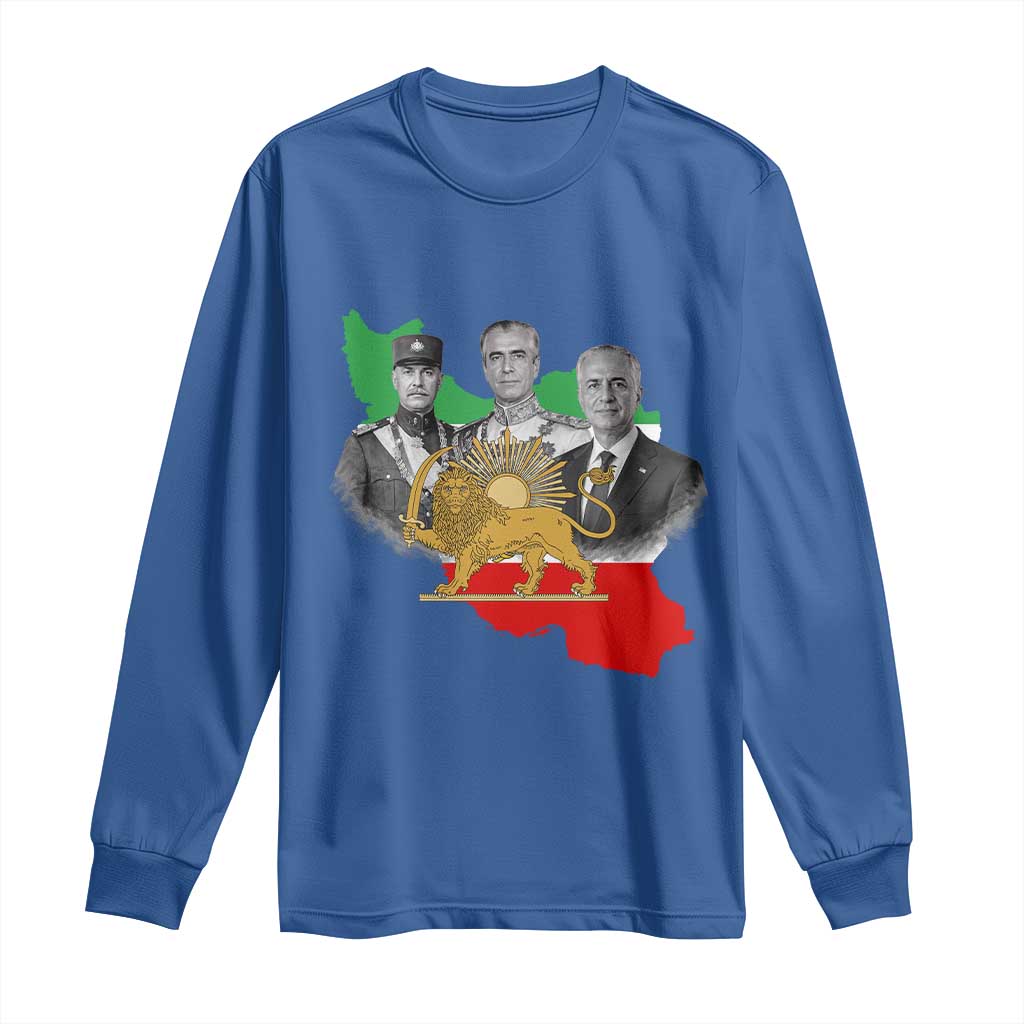 Pahlavi Dynasty Long Sleeve Shirt Three Generations Iran Lion and Sun Portrait