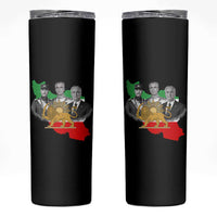 Pahlavi Dynasty Skinny Tumbler Three Generations Iran Lion and Sun Portrait