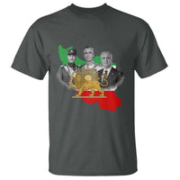 Pahlavi Dynasty T Shirt Three Generations Iran Lion and Sun Portrait