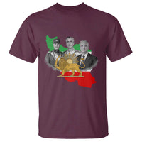 Pahlavi Dynasty T Shirt Three Generations Iran Lion and Sun Portrait