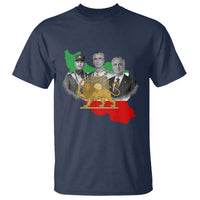 Pahlavi Dynasty T Shirt Three Generations Iran Lion and Sun Portrait