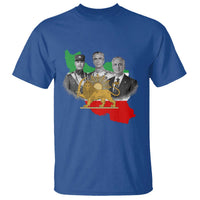 Pahlavi Dynasty T Shirt Three Generations Iran Lion and Sun Portrait