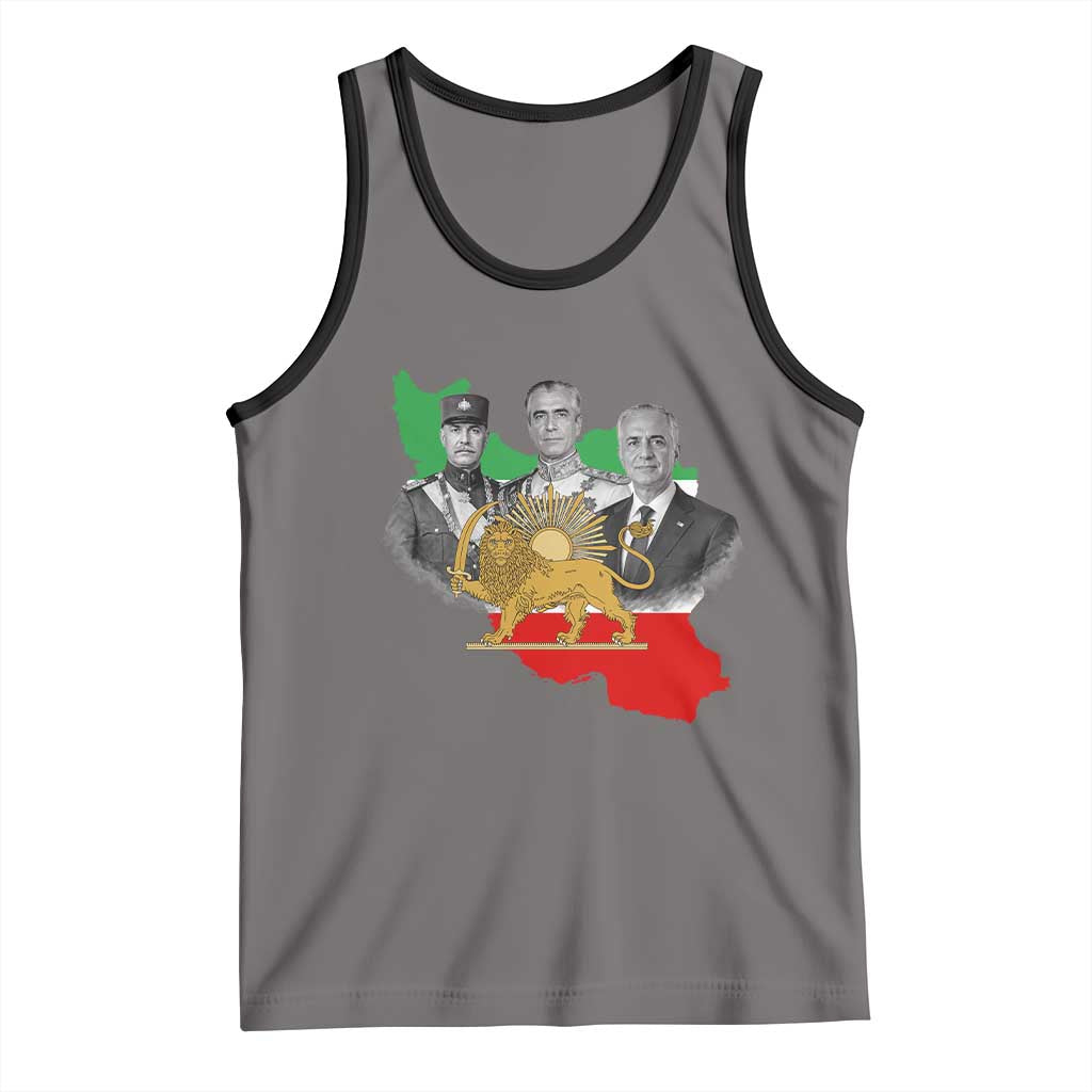 Pahlavi Dynasty Tank Top Three Generations Iran Lion and Sun Portrait