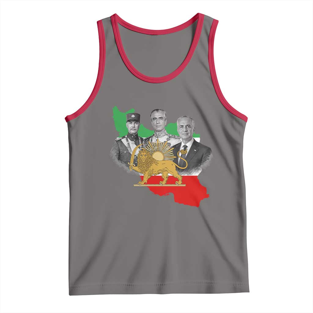 Pahlavi Dynasty Tank Top Three Generations Iran Lion and Sun Portrait