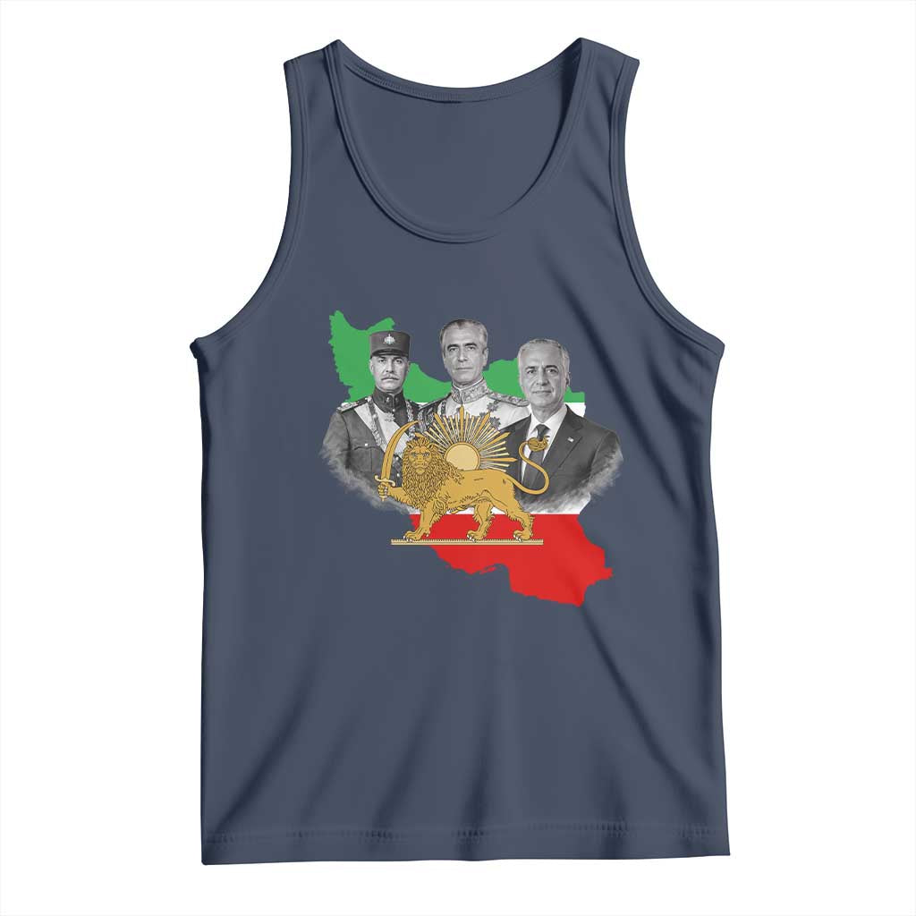 Pahlavi Dynasty Tank Top Three Generations Iran Lion and Sun Portrait
