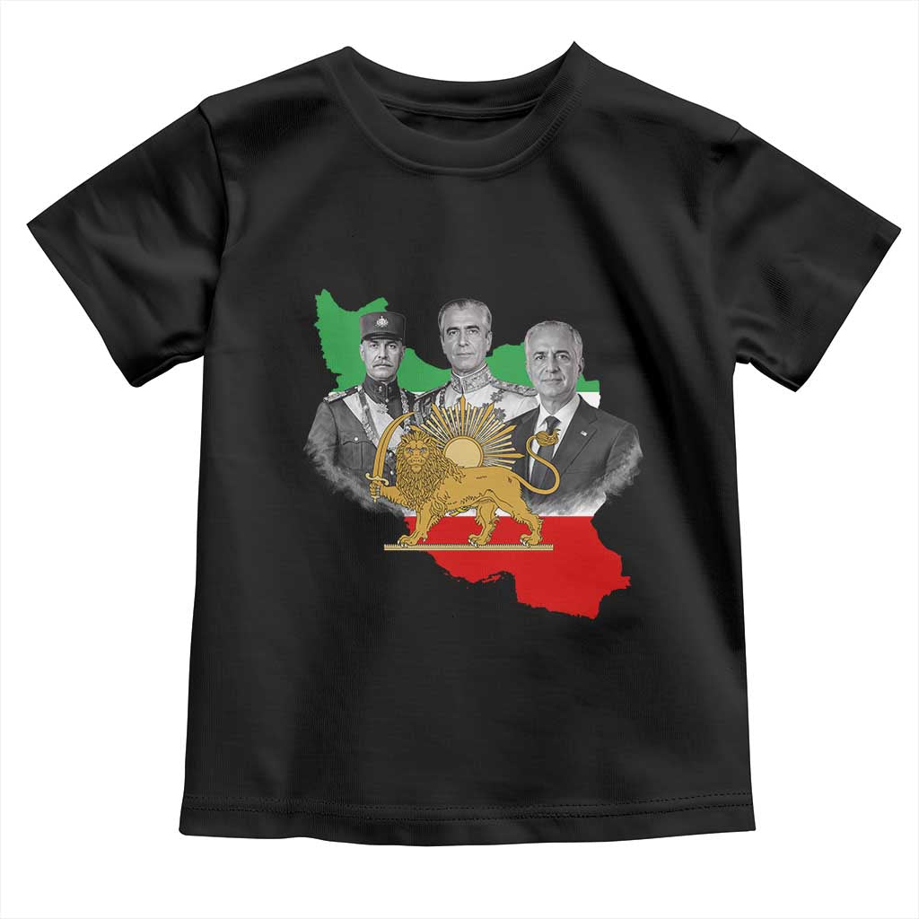 Pahlavi Dynasty Toddler T Shirt Three Generations Iran Lion and Sun Portrait