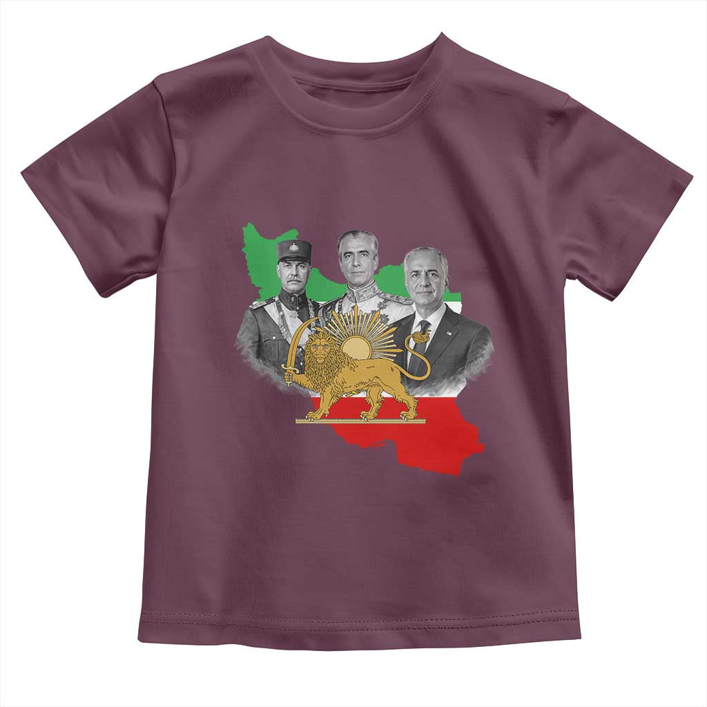 Pahlavi Dynasty Toddler T Shirt Three Generations Iran Lion and Sun Portrait