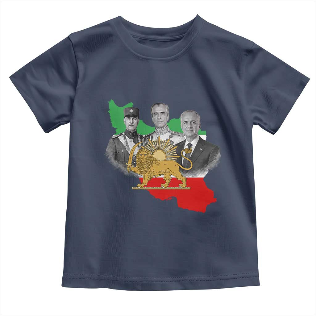 Pahlavi Dynasty Toddler T Shirt Three Generations Iran Lion and Sun Portrait
