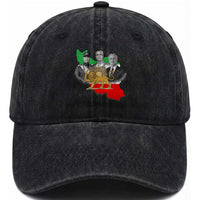 Pahlavi Dynasty Washed Cotton Baseball Cap Three Generations Iran Lion and Sun Portrait
