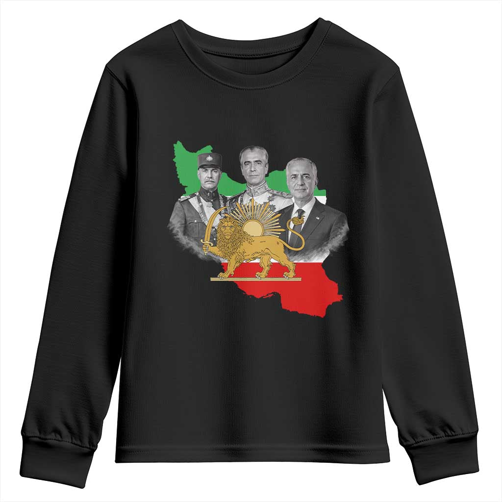 Pahlavi Dynasty Youth Sweatshirt Three Generations Iran Lion and Sun Portrait