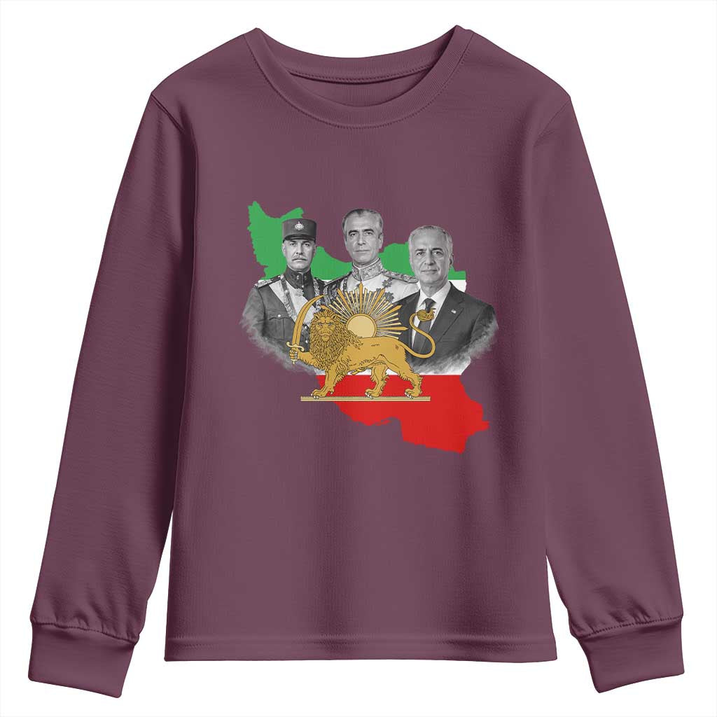 Pahlavi Dynasty Youth Sweatshirt Three Generations Iran Lion and Sun Portrait