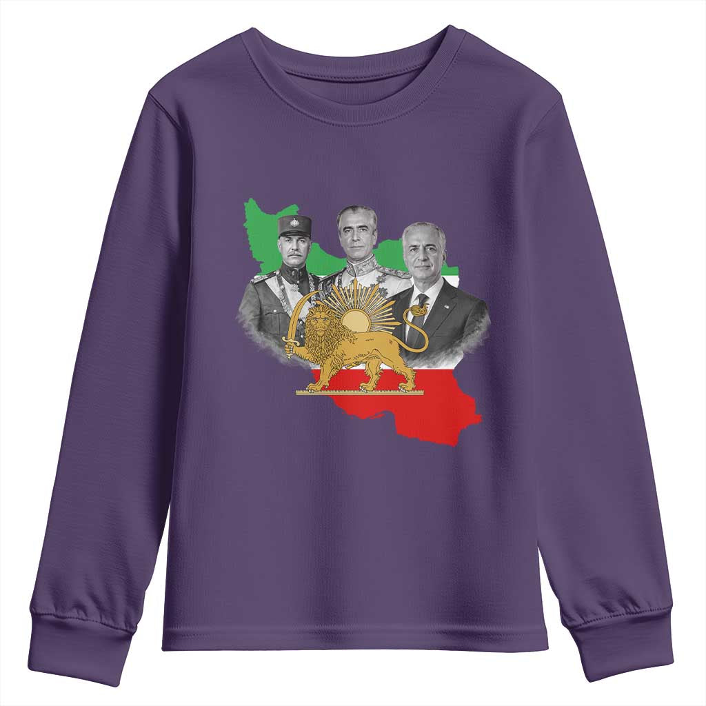 Pahlavi Dynasty Youth Sweatshirt Three Generations Iran Lion and Sun Portrait