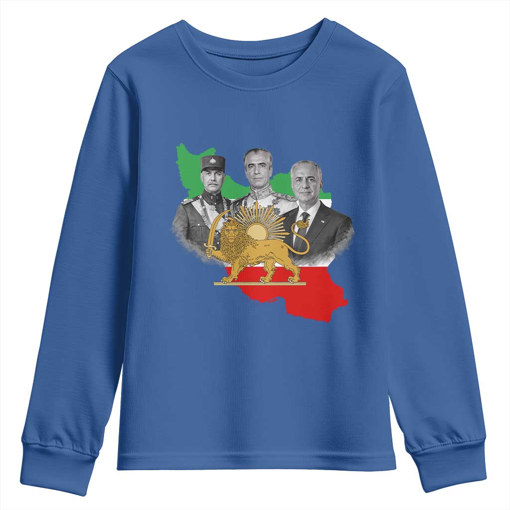 Pahlavi Dynasty Youth Sweatshirt Three Generations Iran Lion and Sun Portrait