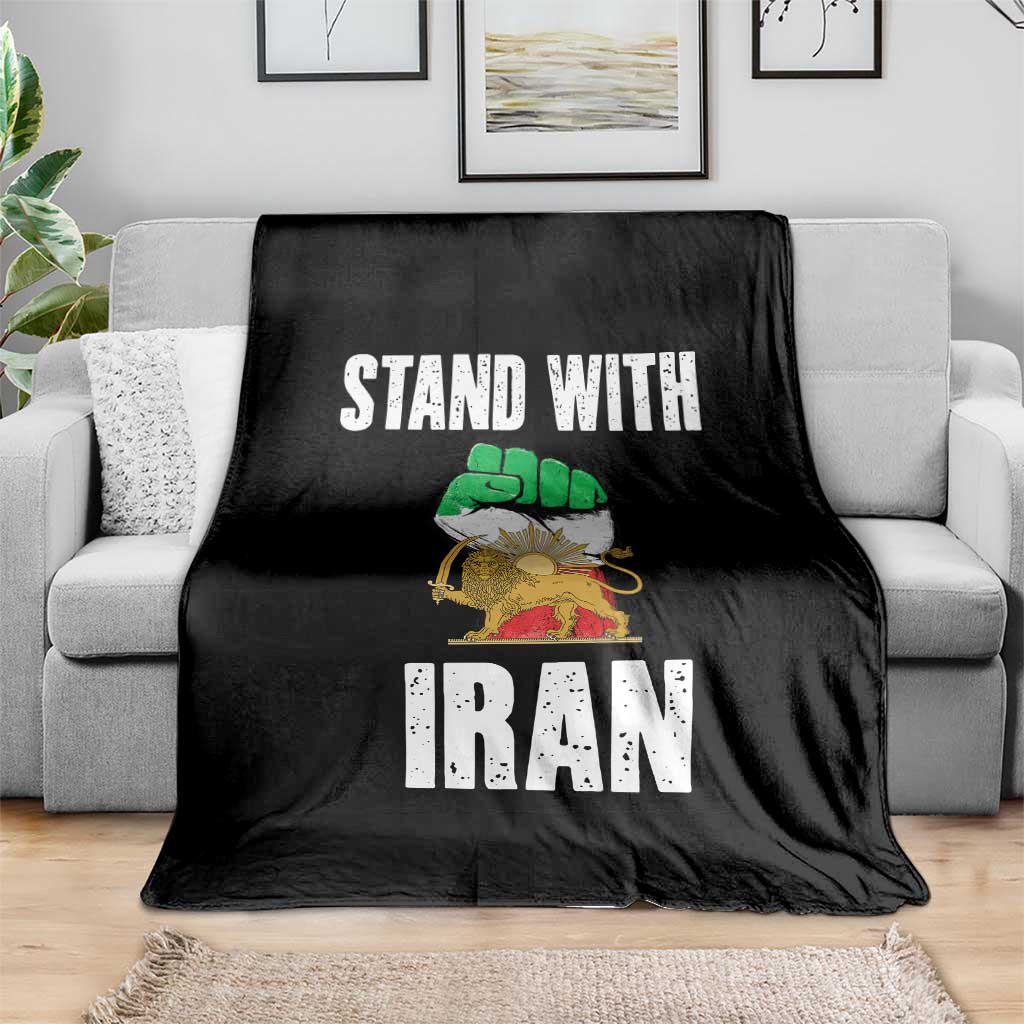 Free Iran Support Iranian MIGA Throw Blanket Stand With Iran