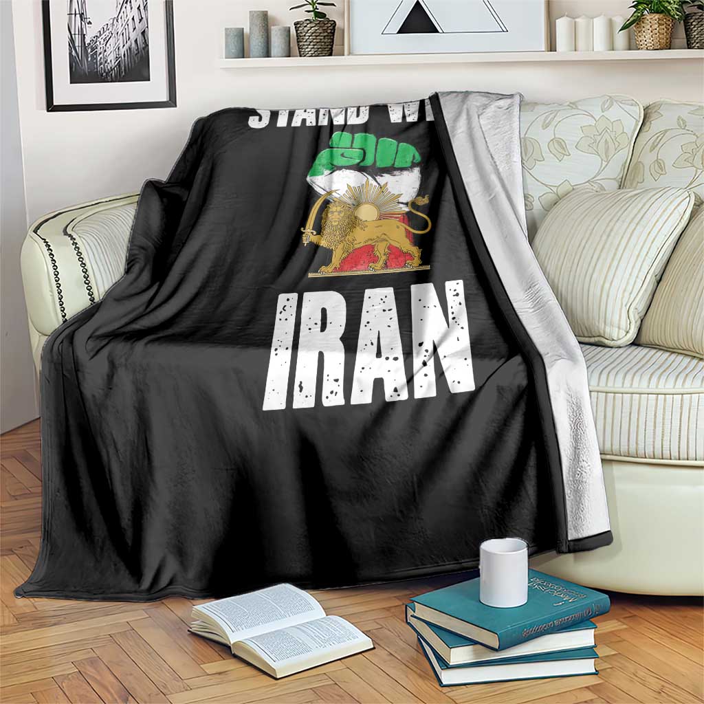 Free Iran Support Iranian MIGA Throw Blanket Stand With Iran