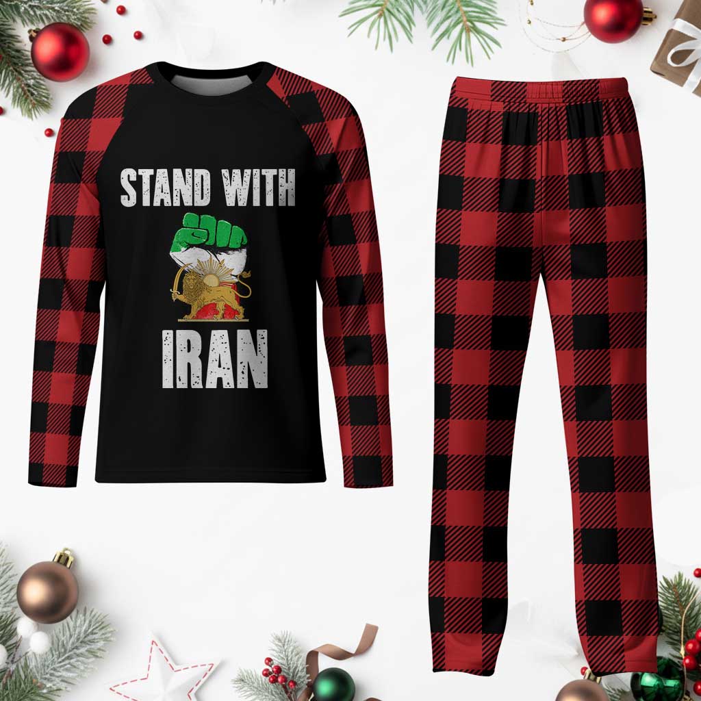 Free Iran Support Iranian MIGA Plaid Pajama Set Stand With Iran