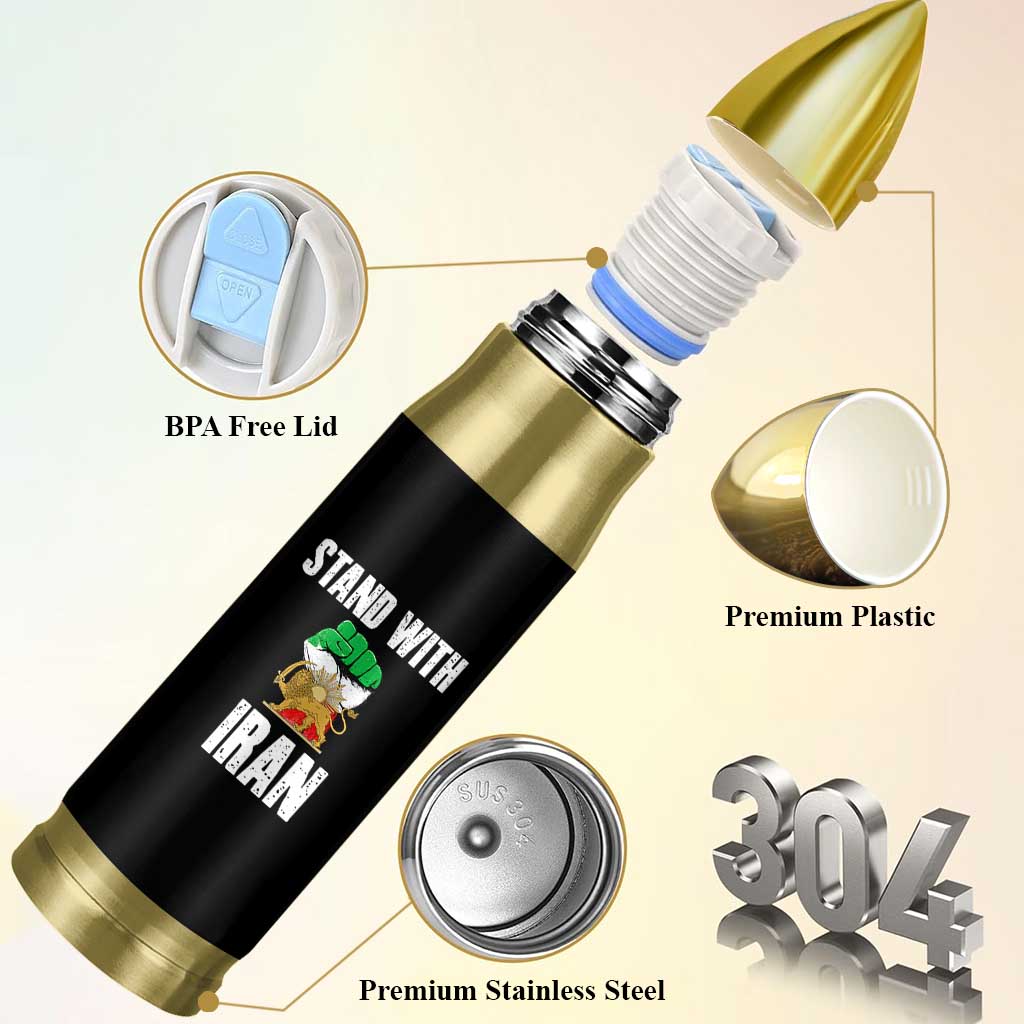 Free Iran Support Iranian MIGA Bullet Tumbler Stand With Iran