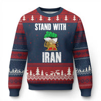Free Iran Support Iranian MIGA Ugly Christmas Sweater Stand With Iran
