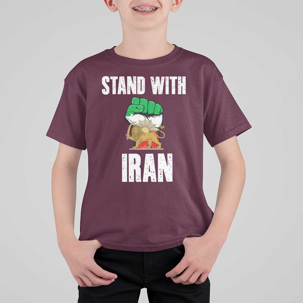 Free Iran Support Iranian MIGA T Shirt For Kid Stand With Iran