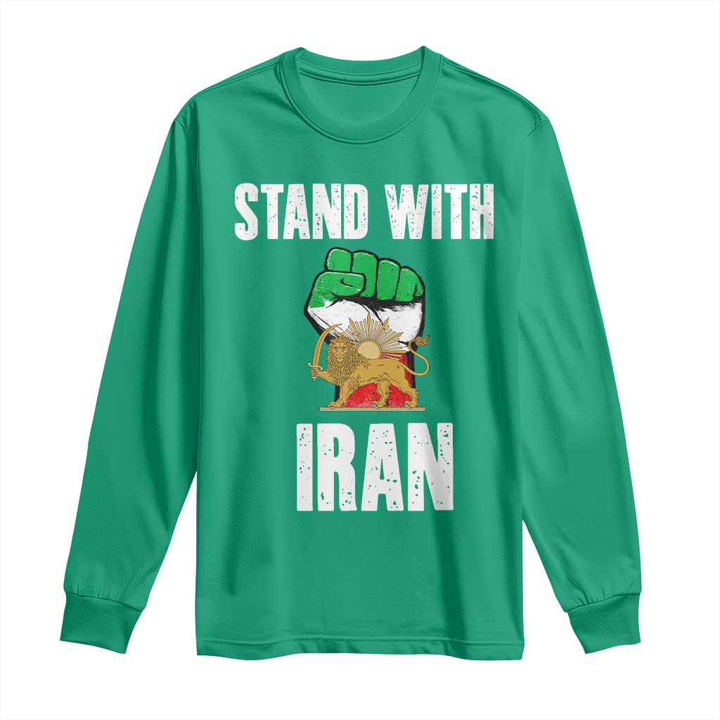 Free Iran Support Iranian MIGA Long Sleeve Shirt Stand With Iran