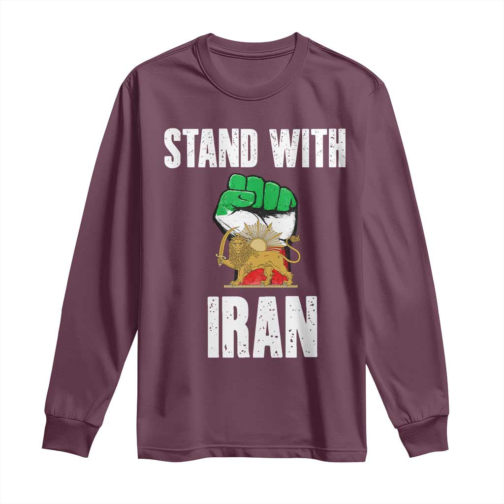 Free Iran Support Iranian MIGA Long Sleeve Shirt Stand With Iran