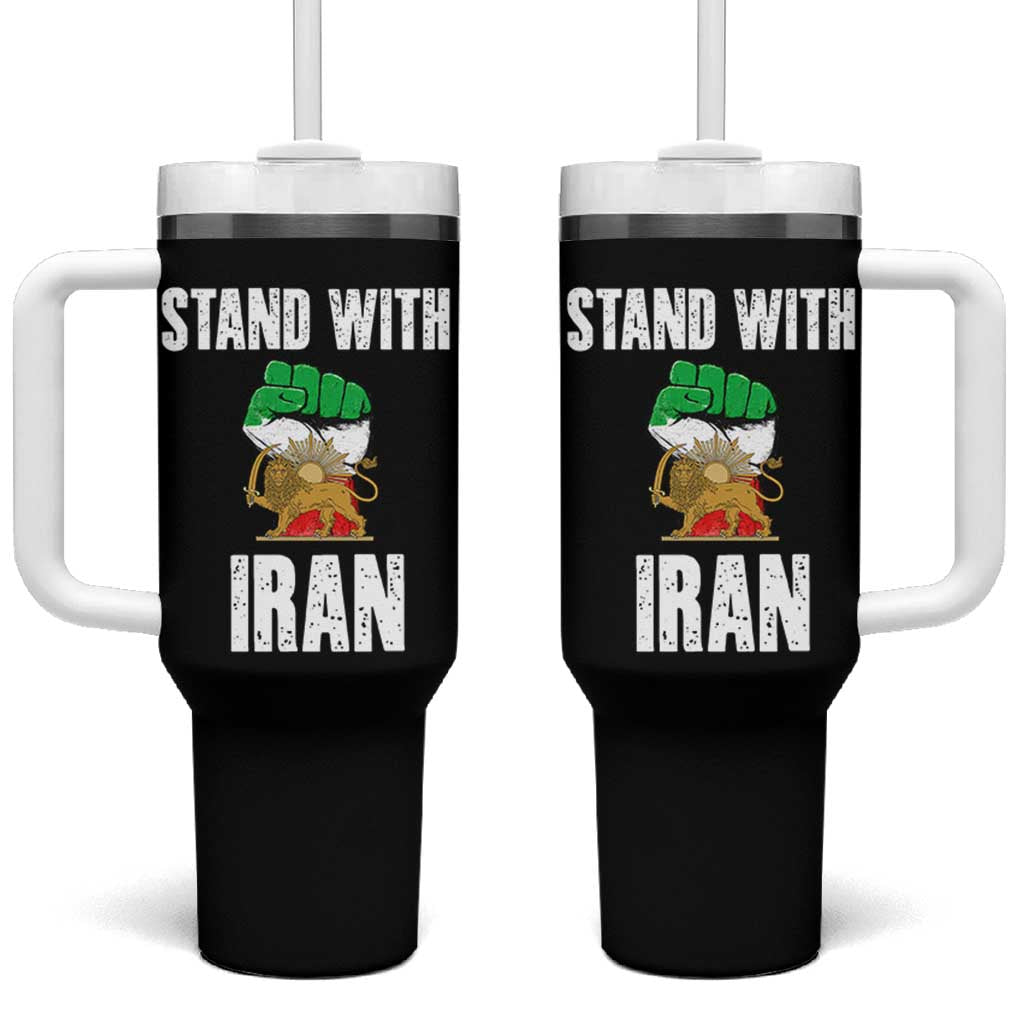 Free Iran Support Iranian MIGA Tumbler With Handle Stand With Iran