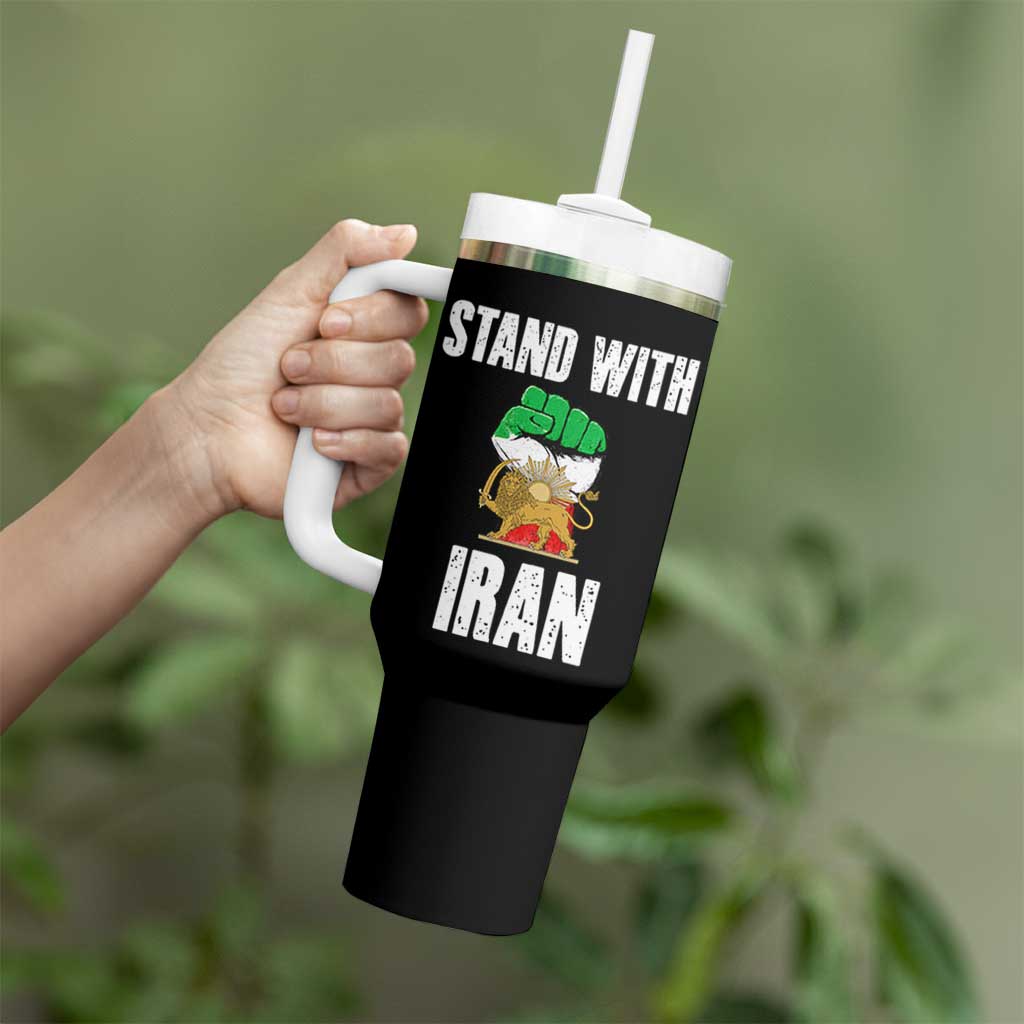 Free Iran Support Iranian MIGA Tumbler With Handle Stand With Iran