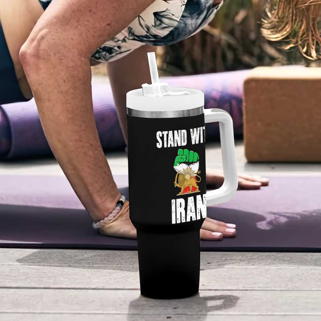 Free Iran Support Iranian MIGA Tumbler With Handle Stand With Iran