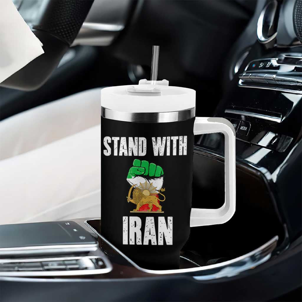 Free Iran Support Iranian MIGA Tumbler With Handle Stand With Iran