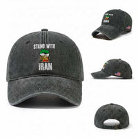 Free Iran Support Iranian MIGA Washed Cotton Baseball Cap Stand With Iran