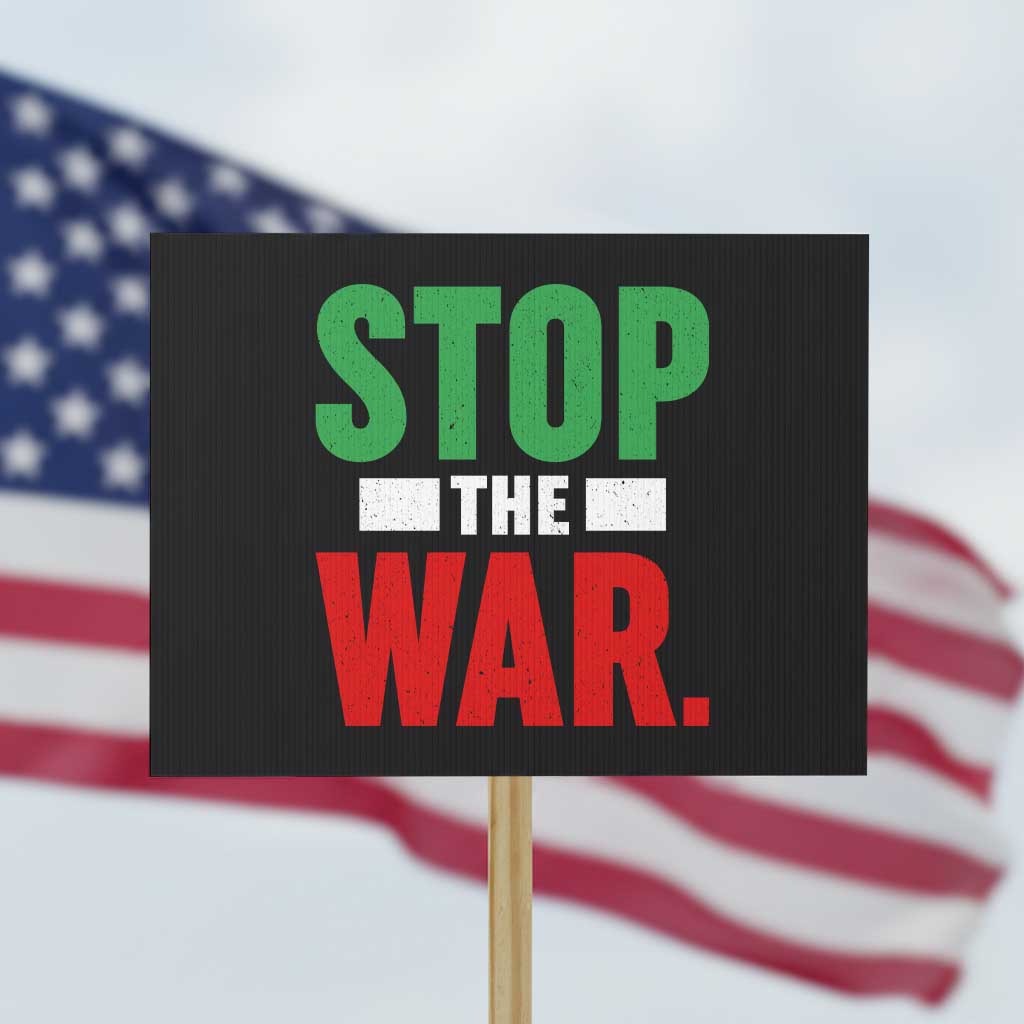 Free Iran Support Iranian MIGA Protest Sign Stop The War