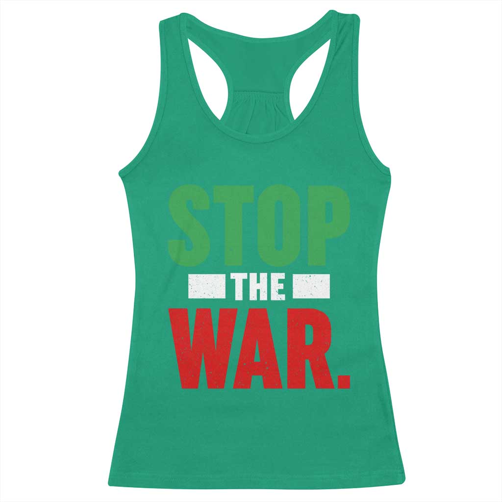 Free Iran Support Iranian MIGA Racerback Tank Top Stop The War