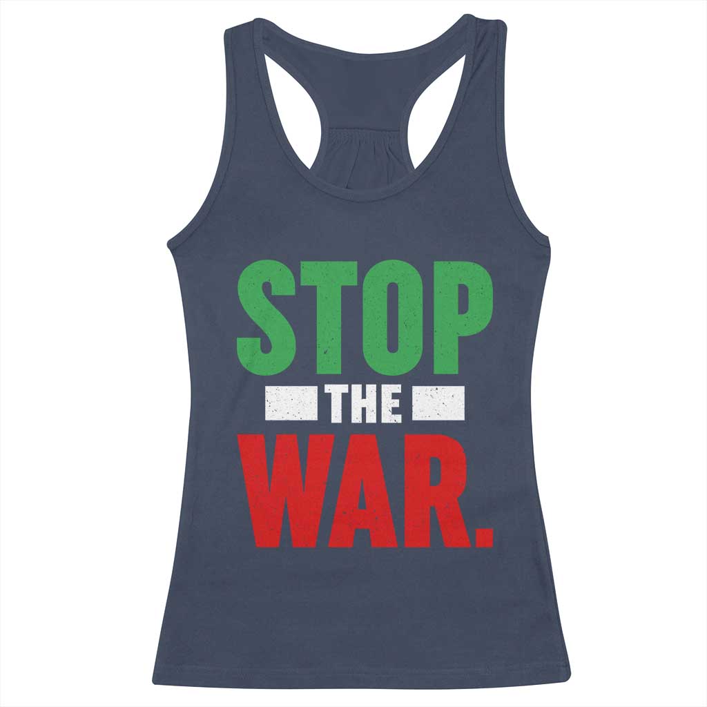 Free Iran Support Iranian MIGA Racerback Tank Top Stop The War
