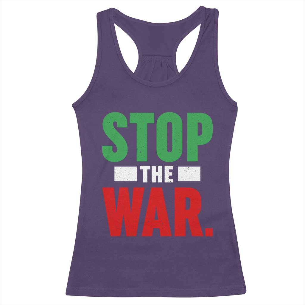 Free Iran Support Iranian MIGA Racerback Tank Top Stop The War