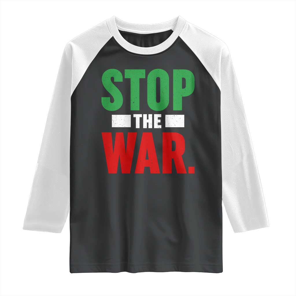 Free Iran Support Iranian MIGA Raglan Shirt Stop The War