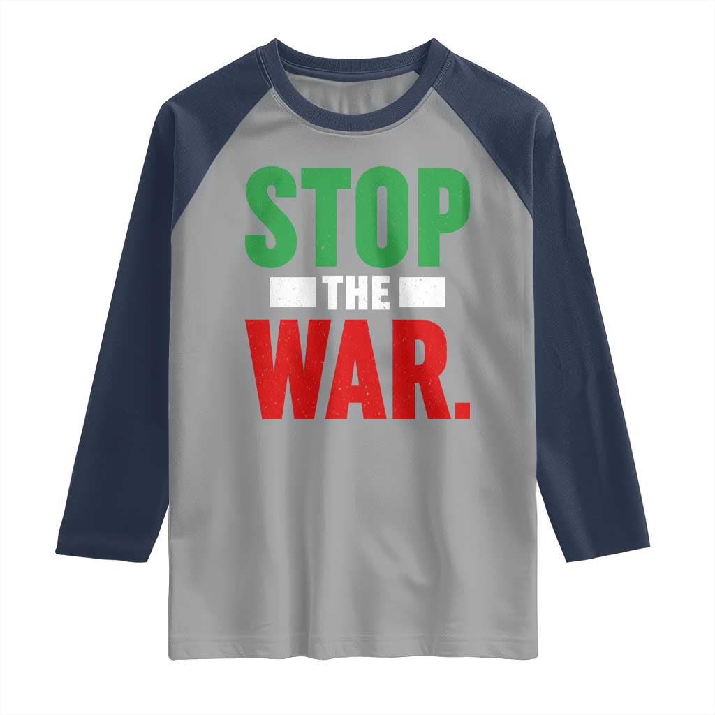 Free Iran Support Iranian MIGA Raglan Shirt Stop The War