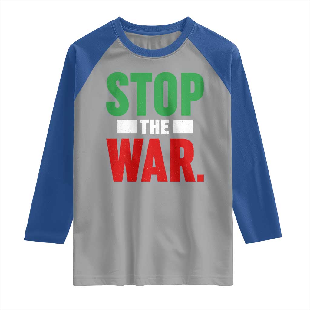 Free Iran Support Iranian MIGA Raglan Shirt Stop The War